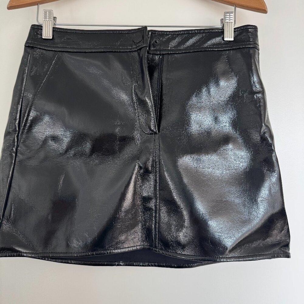 MICHAEL Michael Kors Patent Faux-Leather Mini Skirt – Black – Women’s 6